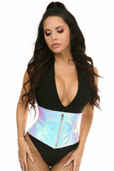 Daisy Corsets Top Drawer Mermaid Holo Steel Boned Mini Cincher