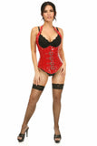 Daisy Corsets Top Drawer Steel Boned Red Patent PVC Vinyl Underbust Corset Top - Daisy Corsets