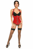 Top Drawer Steel Boned Red Patent PVC Vinyl Underbust Corset Top - Daisy Corsets