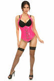 Daisy Corsets Top Drawer Steel Boned Hot Pink Patent PVC Vinyl Underbust Corset Top - Daisy Corsets