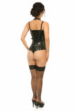 Daisy Corsets Top Drawer Steel Boned Black Patent PVC Vinyl Underbust Corset Top - Daisy Corsets