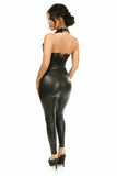 Daisy Corsets Top Drawer Black Patent Steel Boned Collared Bustier Top - Daisy Corsets
