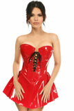 Daisy Corsets Top Drawer Red Patent Steel Boned Corseted Dress - Daisy Corsets
