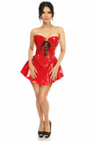 Daisy Corsets Top Drawer Red Patent Steel Boned Corseted Dress - Daisy Corsets