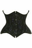 Daisy Corsets Top Drawer Black w/Black Lace Double Steel Boned Curvy Cut Waist Cincher Corset - Daisy Corsets