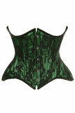 Daisy Corsets Top Drawer Green w/Black Lace Double Steel Boned Curvy Cut Waist Cincher Corset - Daisy Corsets