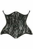 Daisy Corsets Top Drawer White w/Black Lace Double Steel Boned Curvy Cut Waist Cincher Corset - Daisy Corsets