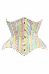 Daisy Corsets Top Drawer Rainbow Glitter Double Steel Boned Curvy Cut Waist Cincher Corset - Daisy Corsets