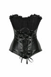 Daisy Corsets Top Drawer Black Faux Leather Lace-Up Steel Boned Corset - Daisy Corsets
