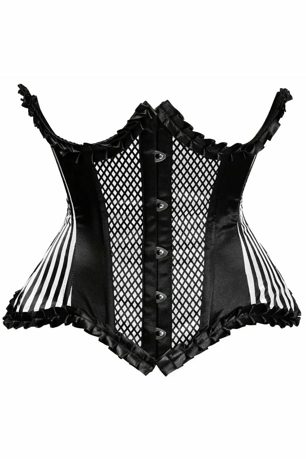 Daisy Corsets Top Drawer White Burlesque Underwire Curvy Cut Waist Cincher Corset - Daisy Corsets - Flyclothing LLC