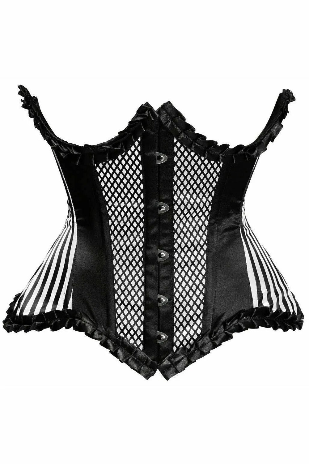 Daisy Corsets Top Drawer White Burlesque Underwire Curvy Cut Waist Cincher Corset - Daisy Corsets