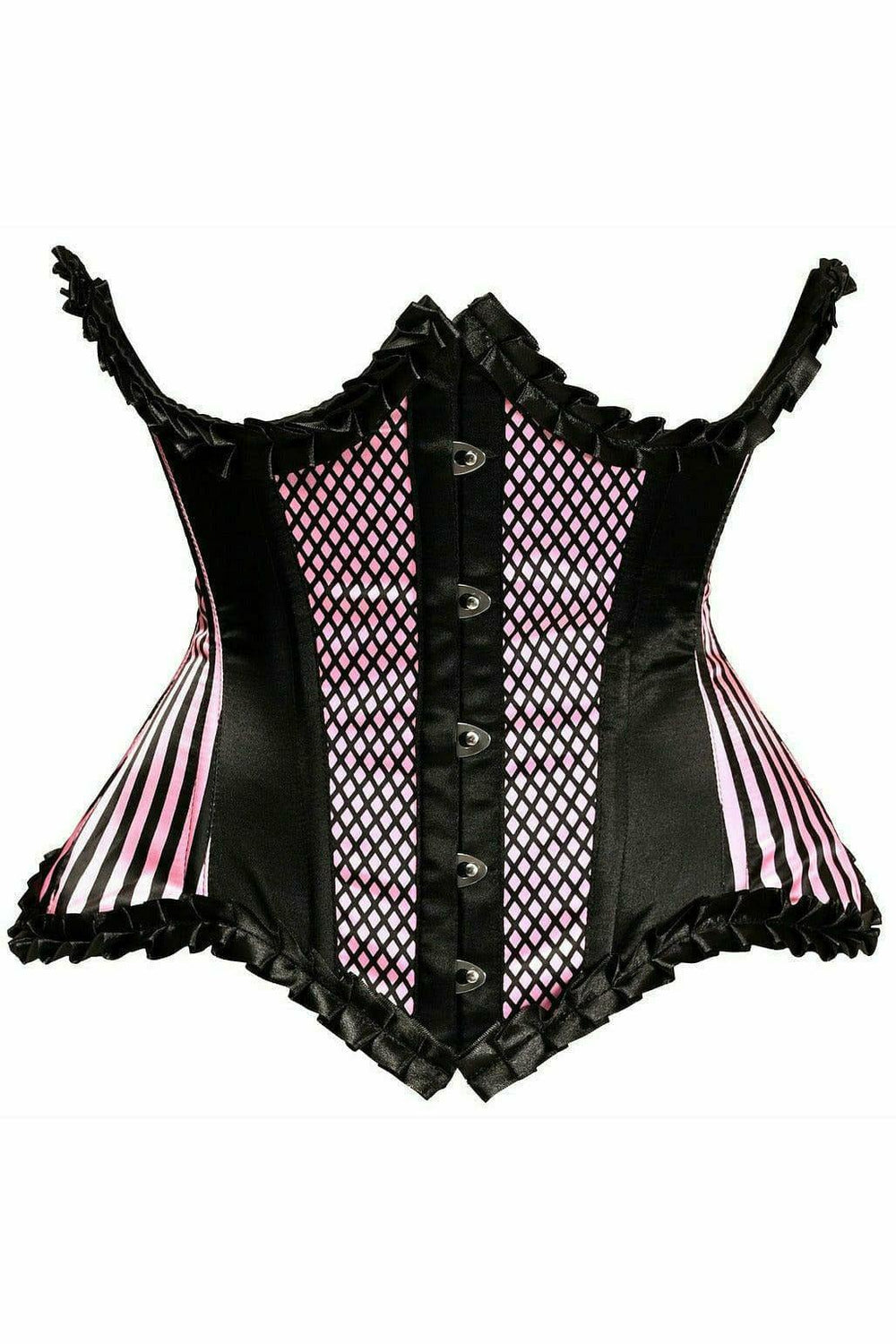Daisy Corsets Top Drawer Pink Burlesque Underwire Curvy Cut Waist Cincher Corset - Daisy Corsets