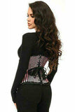 Daisy Corsets Top Drawer Pink Burlesque Underwire Curvy Cut Waist Cincher Corset - Daisy Corsets - Flyclothing LLC