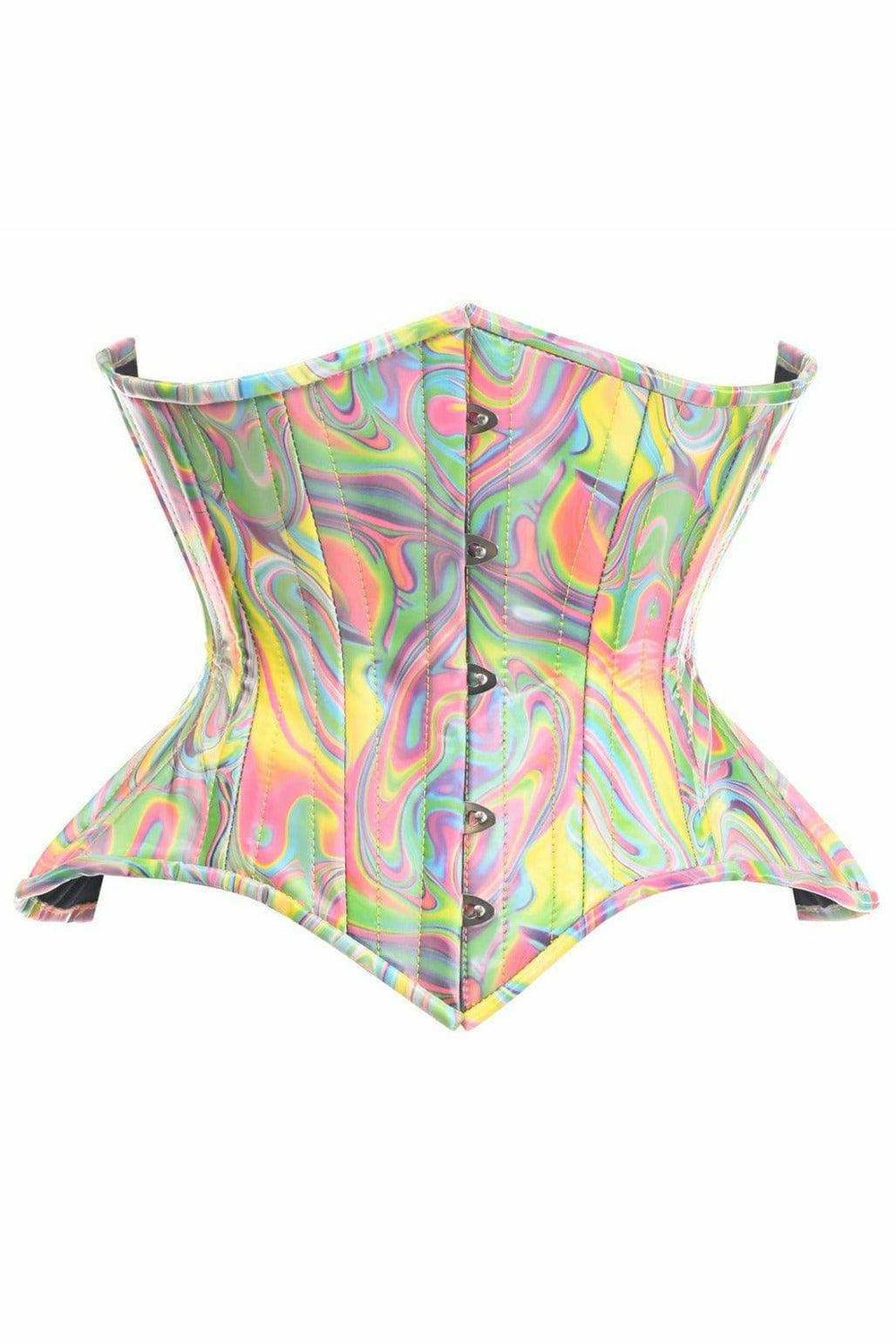 Daisy Corsets Top Drawer Retro Swirl Steel Boned Curvy Cut Underbust Cincher Corset - Daisy Corsets - Flyclothing LLC