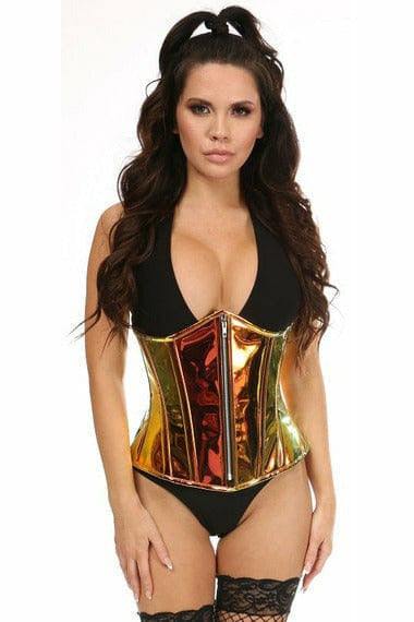 Daisy Corsets Top Drawer Sunset Holo Steel Boned Underbust Corset - Daisy Corsets