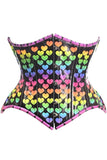 Daisy Corsets USA Top Drawer Rainbow Hearts Double Steel Boned Curvy Cut Underbust Cincher Corset - Daisy Corsets