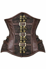 Top Drawer Brown Brocade Steampunk Steel Boned Underbust Corset - Daisy Corsets - Flyclothing LLC