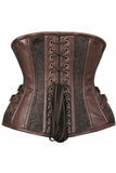 Top Drawer Brown Brocade Steampunk Steel Boned Underbust Corset - Daisy Corsets