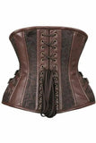 Daisy Corsets Top Drawer Brown Brocade Steampunk Steel Boned Underbust Corset - Daisy Corsets