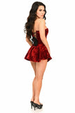 Daisy Corsets Top Drawer Dark Red Velvet Steel Boned Corset Dress - Daisy Corsets