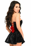 Daisy Corsets Top Drawer Black Velvet Steel Boned Corset Dress - Daisy Corsets