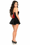 Daisy Corsets Top Drawer Black Velvet Steel Boned Corset Dress - Daisy Corsets