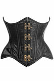 Top Drawer Double Steel Boned Black Brocade Curvy Underbust Corset - Daisy Corsets