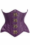 Top Drawer Double Steel Boned Plum Brocade Curvy Underbust Corset - Daisy Corsets