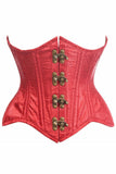 Top Drawer Double Steel Boned Wine Brocade Curvy Underbust Corset - Daisy Corsets
