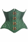 Daisy Corsets Top Drawer Double Steel Boned Green Brocade Curvy Underbust Corset - Daisy Corsets