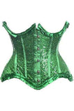 Daisy Corsets Top Drawer Green Satin & Sequin Underwire Curvy Cut Steel Boned Waist Cincher Corset - Daisy Corsets - Flyclothing LLC