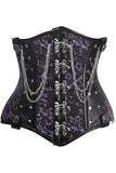 Daisy Corsets Top Drawer Black/Purple Steel Boned Underbust Corset w/Chains and Clasps - Daisy Corsets