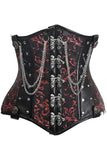 Daisy Corsets Top Drawer Black/Red Steel Boned Underbust Corset w/Chains and Clasps - Daisy Corsets