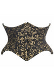 Daisy Corsets Top Drawer Black/Gold Brocade Double Steel Boned Mini Cincher Corset - Daisy Corsets