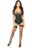 Daisy Corsets Top Drawer Black Cotton Steel Boned Underbust Corset w/Zipper - Daisy Corsets - Flyclothing LLC