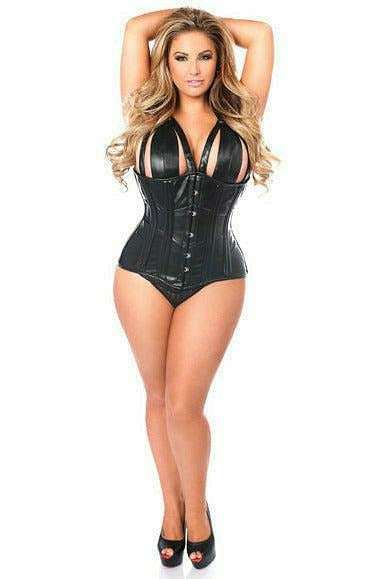 Daisy Corsets Top Drawer Faux Leather Steel Boned Underbust Corset