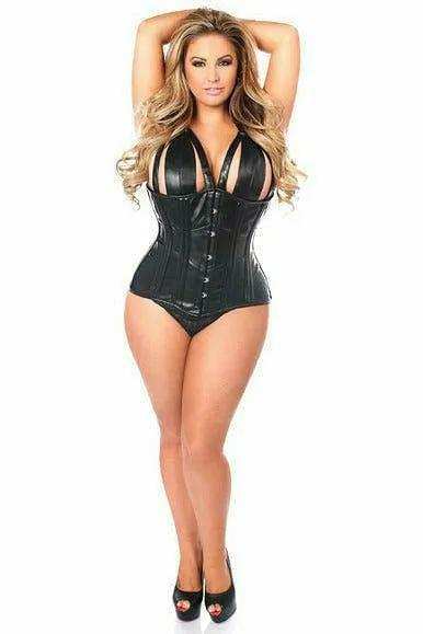 Daisy Corsets Top Drawer Faux Leather Steel Boned Underbust Corset - Daisy Corsets - Flyclothing LLC