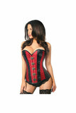 Daisy Corsets Top Drawer Wine Brocade & Faux Leather Steel Boned Corset - Daisy Corsets