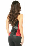 Daisy Corsets Top Drawer Wine Brocade & Faux Leather Steel Boned Corset - Daisy Corsets