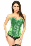 Daisy Corsets Top Drawer Green Sequin Steel Boned Corset - Daisy Corsets