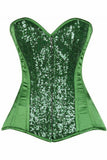 Daisy Corsets Top Drawer Green Sequin Steel Boned Corset - Daisy Corsets