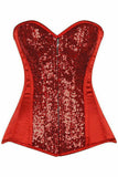 Daisy Corsets Top Drawer Red Sequin Steel Boned Corset - Daisy Corsets