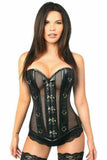 Daisy Corsets Top Drawer Faux Leather & Fishnet Steel Boned Corset - Daisy Corsets