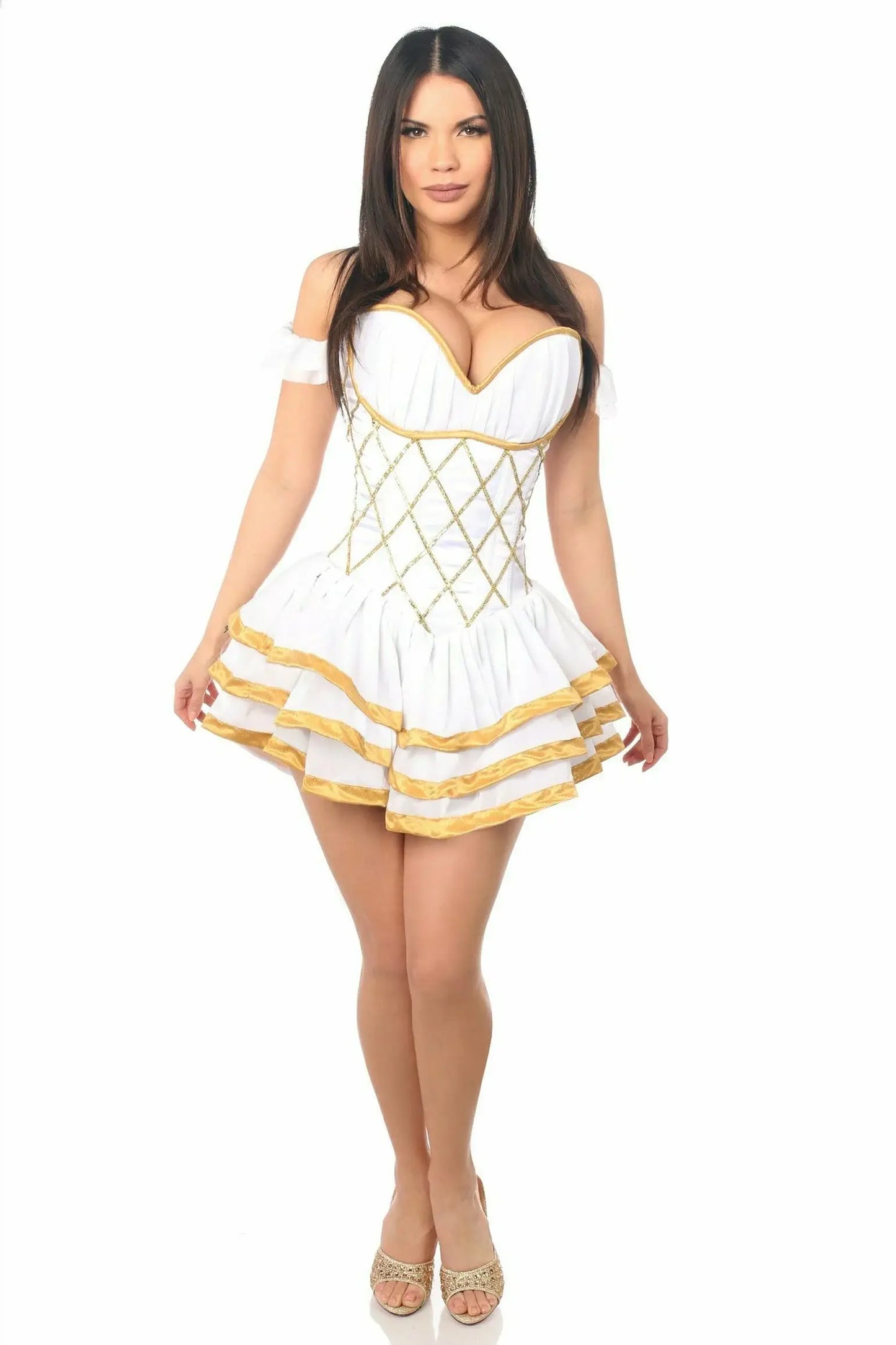 Daisy Corsets Top Drawer Steel Boned Greek Goddess Corseted Dress - Daisy Corsets - Flyclothing LLC