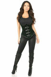 Daisy Corsets Top Drawer Steel Boned Green Velvet Underbust Corset w/Buckling - Daisy Corsets - Flyclothing LLC