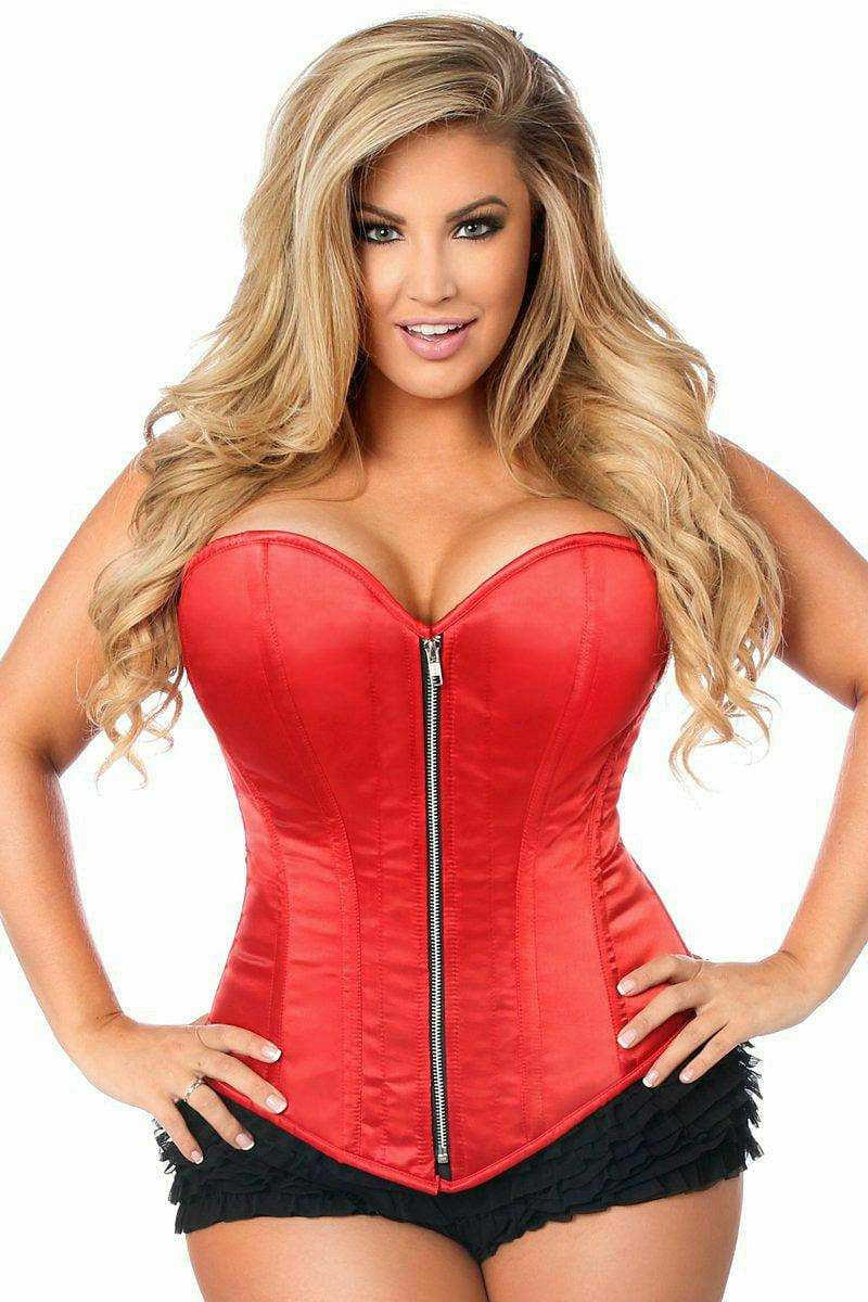 Daisy Corsets Top Drawer Red Satin Steel Boned Corset - Daisy Corsets - Flyclothing LLC