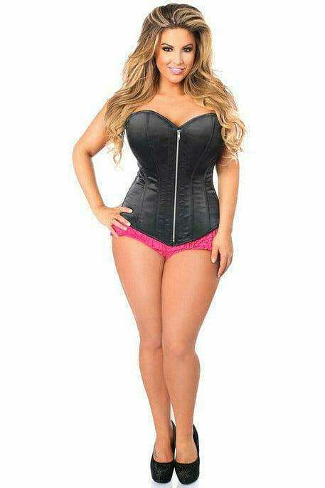 Daisy Corsets Top Drawer Black Satin Steel Boned Corset - Daisy Corsets - Flyclothing LLC