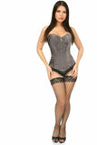 Daisy Corsets Top Drawer Gunmetal Satin Steel Boned Corset - Daisy Corsets - Flyclothing LLC