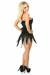 Daisy Corsets Top Drawer Black Sequin Steel Boned Corset Dress - Daisy Corsets - Flyclothing LLC