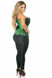 Daisy Corsets Top Drawer Emerald Brocade Steel Boned Corset w/Black Eyelash Lace - Daisy Corsets